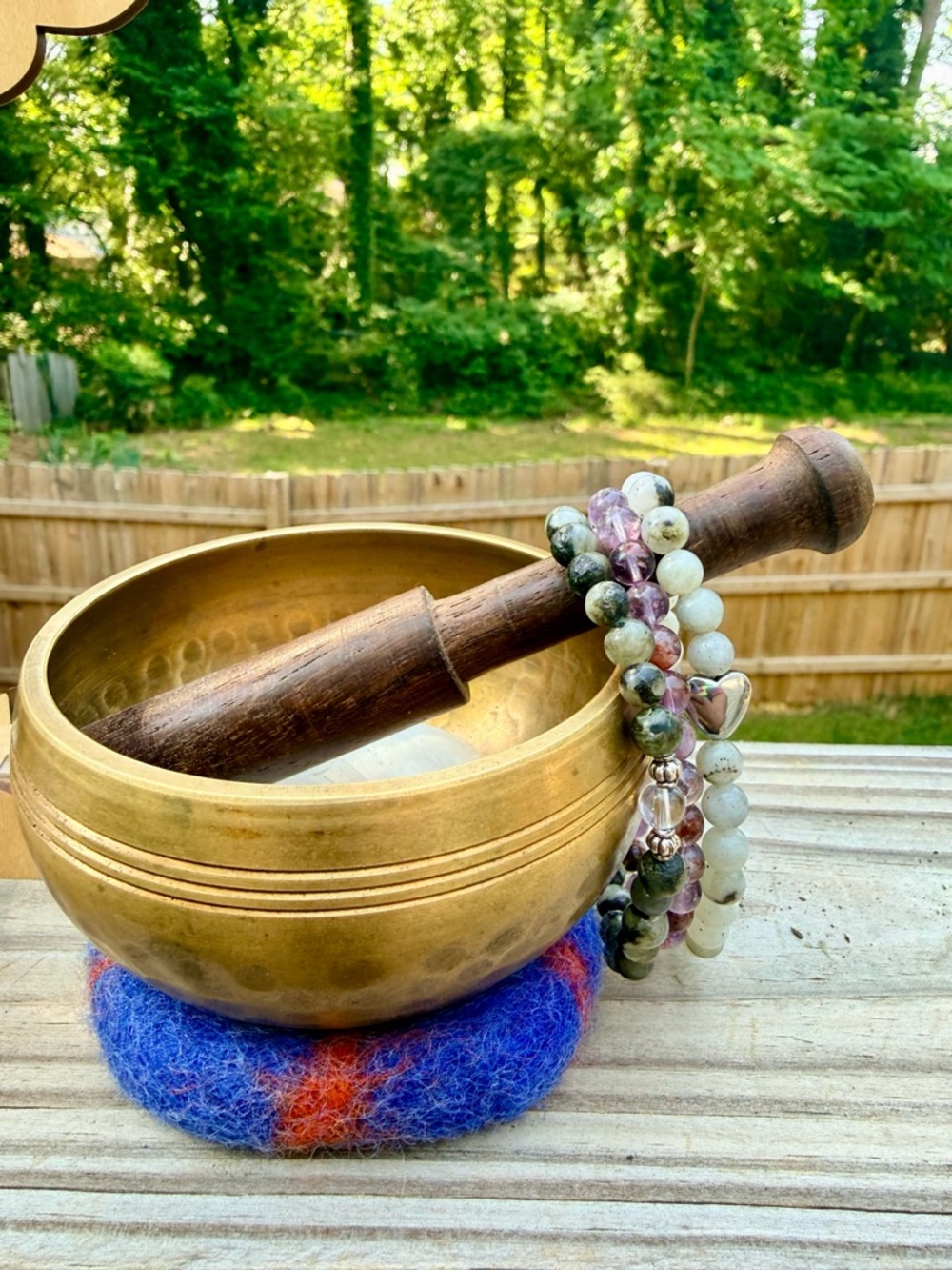 Handmade Super 7 Amethyst Labradorite & Rainbow Moonstone Bracelet Stack Set